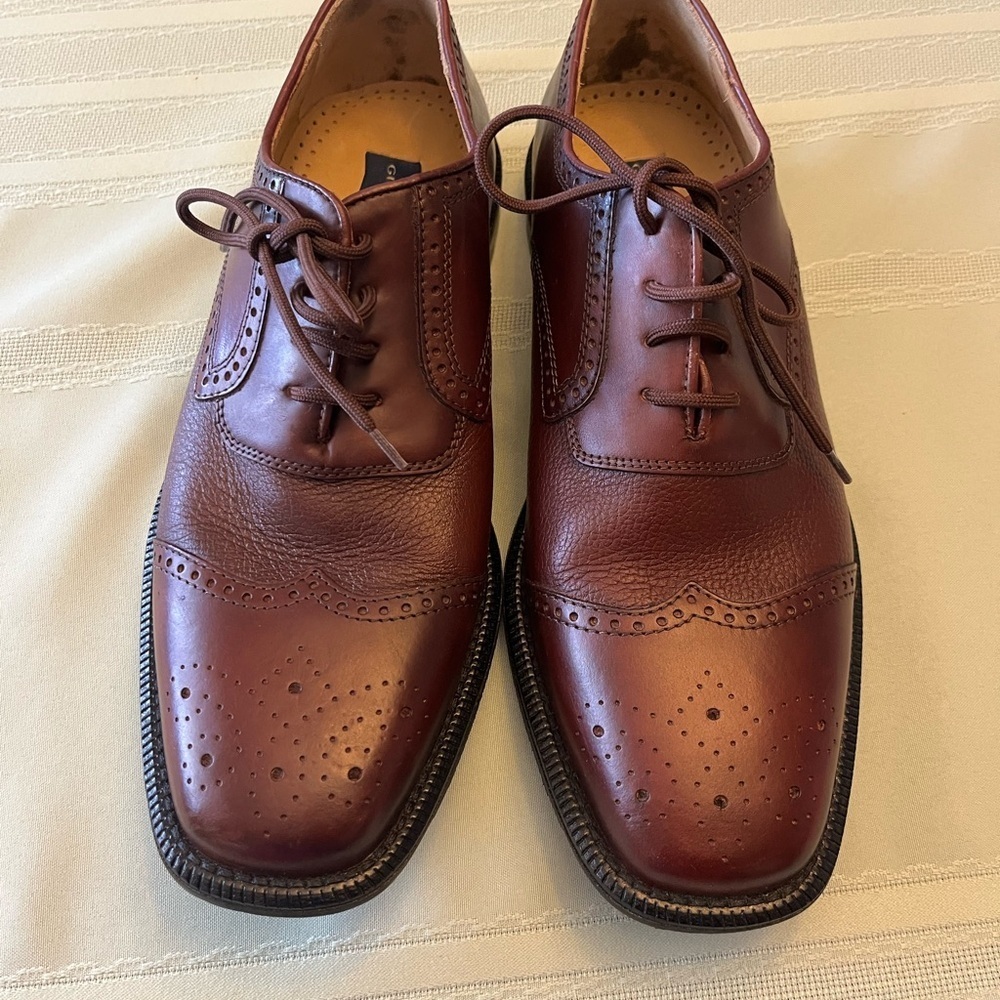 GIORGIO BRUTINE Burgundy Leather Men's Oxfords size 8.5 MADE IN BRAZIL BRAND NEW